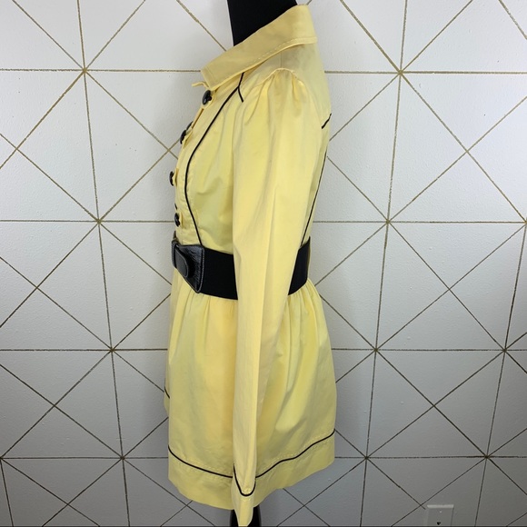 Candies Yellow Sargent Pepper Military Look 3/4 Classic Trench Coat Size Medium - Picture 3 of 15